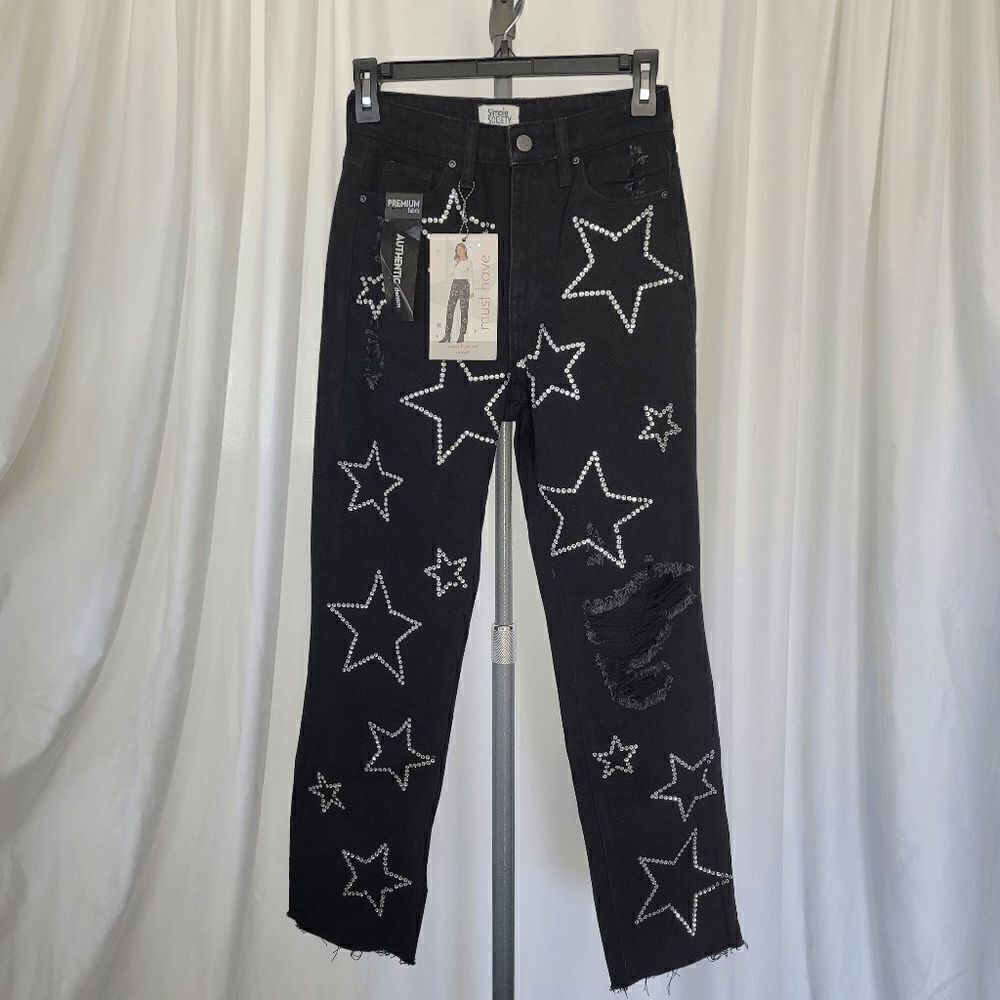 Simple Society black embellished stars jeans juniors size 00/23